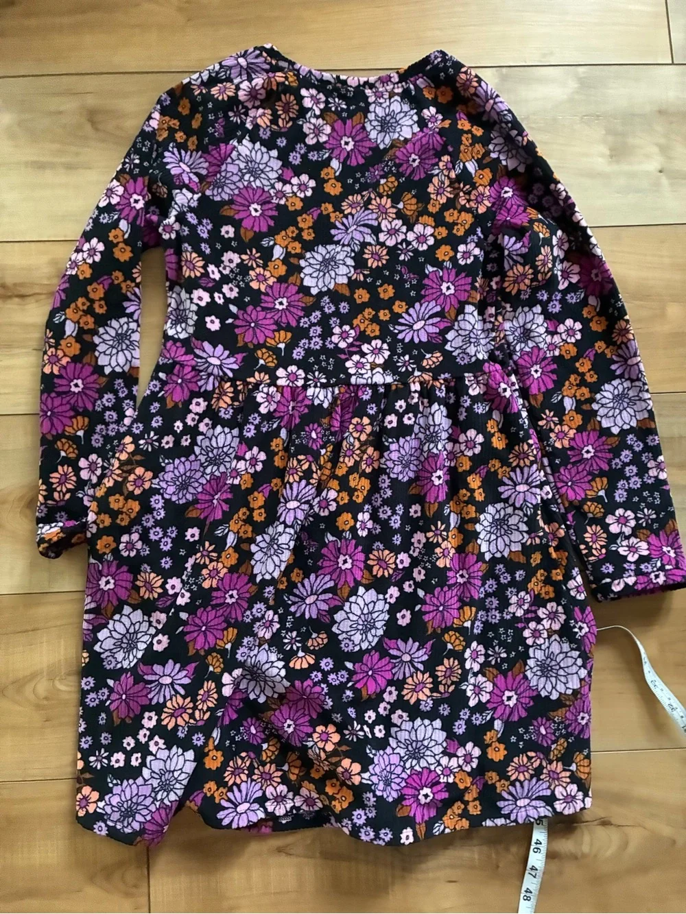 jumping beans Purple & Black Floral Long-Sleeve Dress